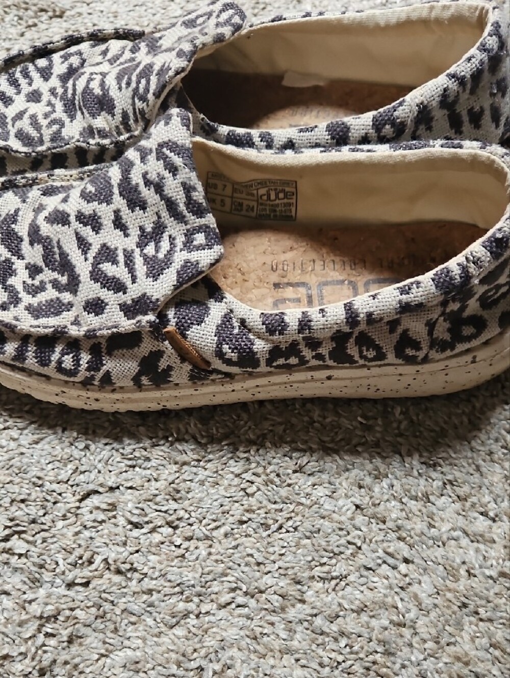 Hey Dude Women's Leopard Print Slip-On Flats - Black & Cream - Picture 6 of 7